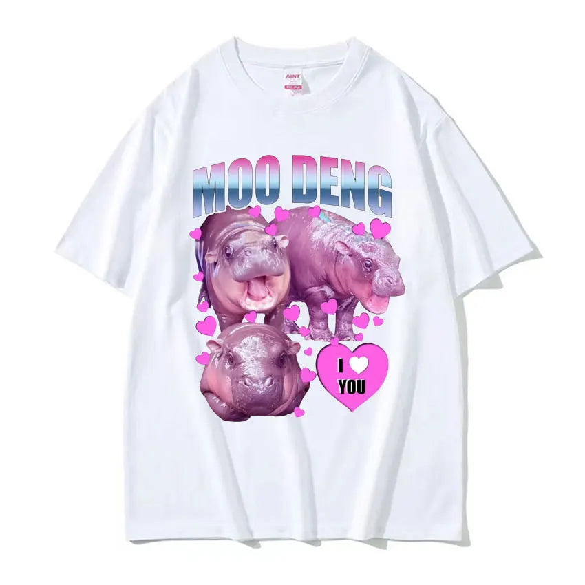 Moo Deng I Love You Pygmy Hippo T Shirt