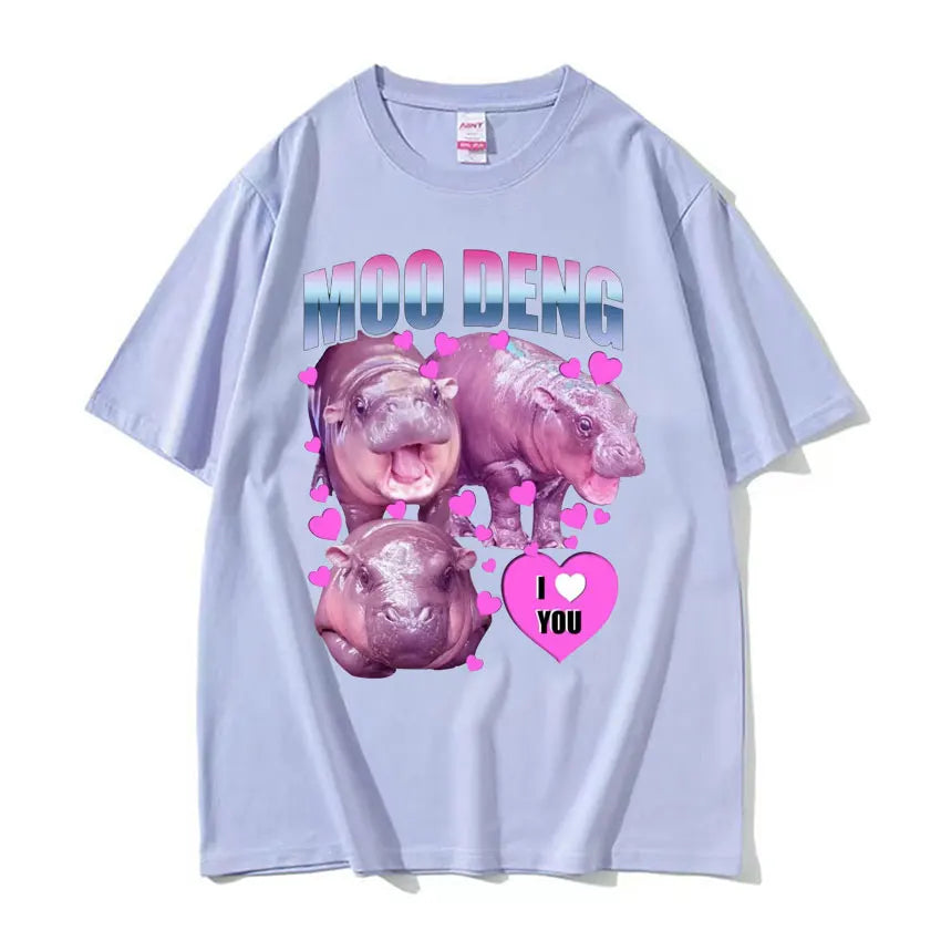 Moo Deng I Love You Pygmy Hippo T Shirt