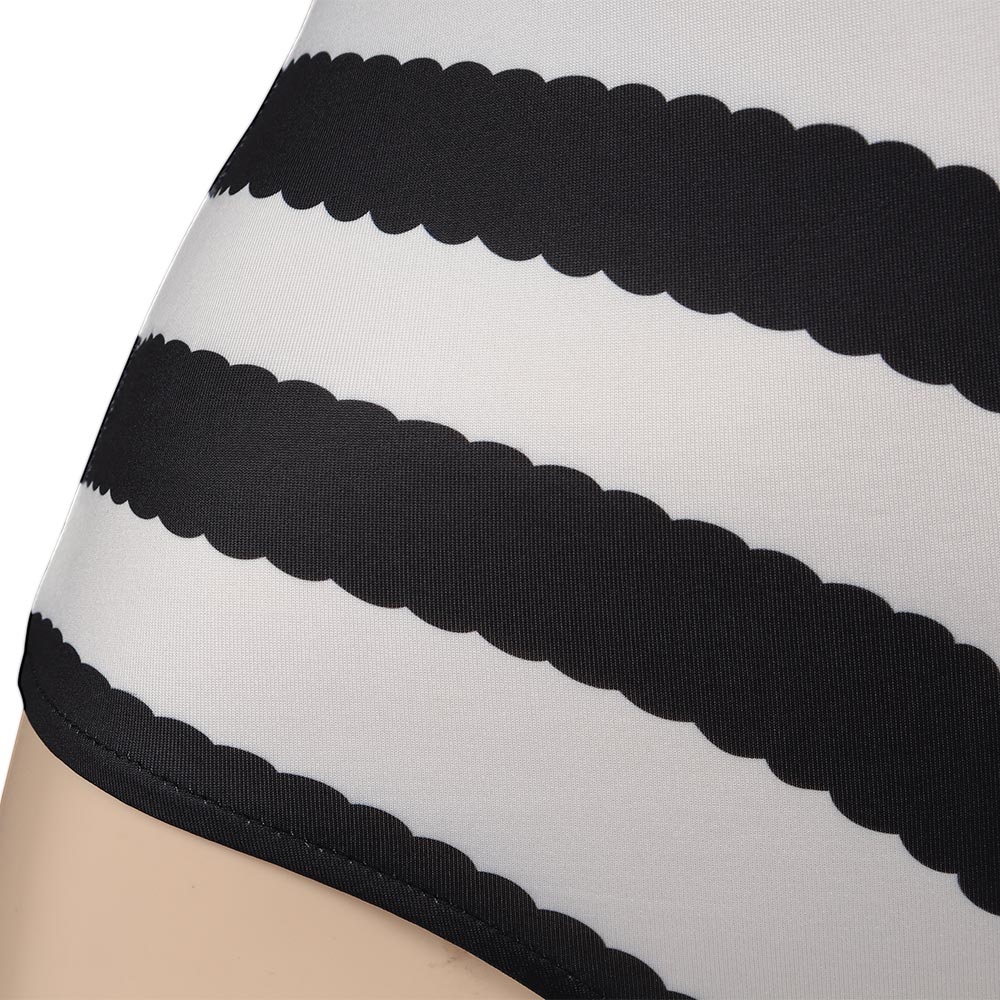 Halloween Margot Robbie Barbie Movie Barbie Black & White Striped Swimsuit