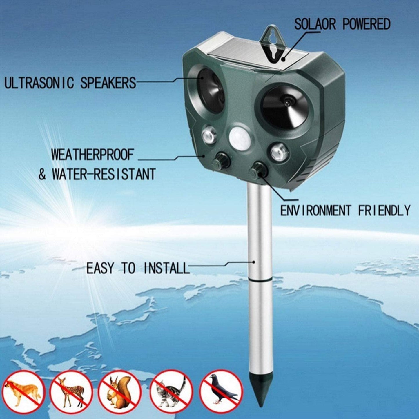 Ultrasonic Solar Powered Pest Repeller