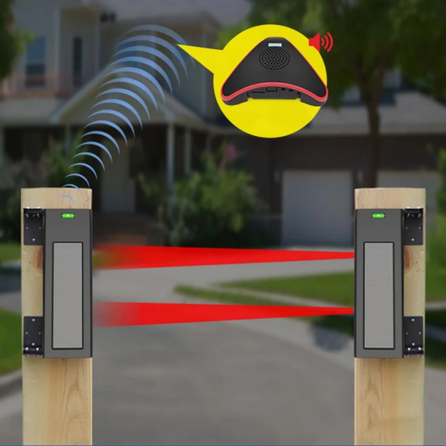 Wireless Solar Powered Sensor Driveway Alarm System