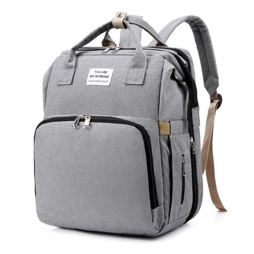Convertible Diaper Bag Backpack With Portable Crib