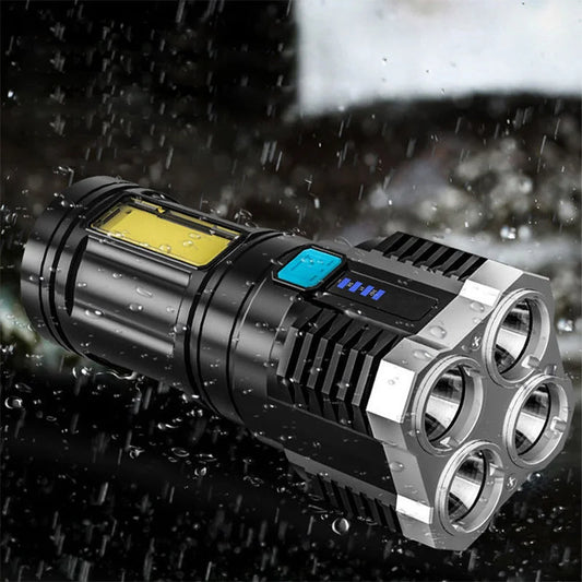 High Power LED Flashlights Camping Torch With 4 Lamps