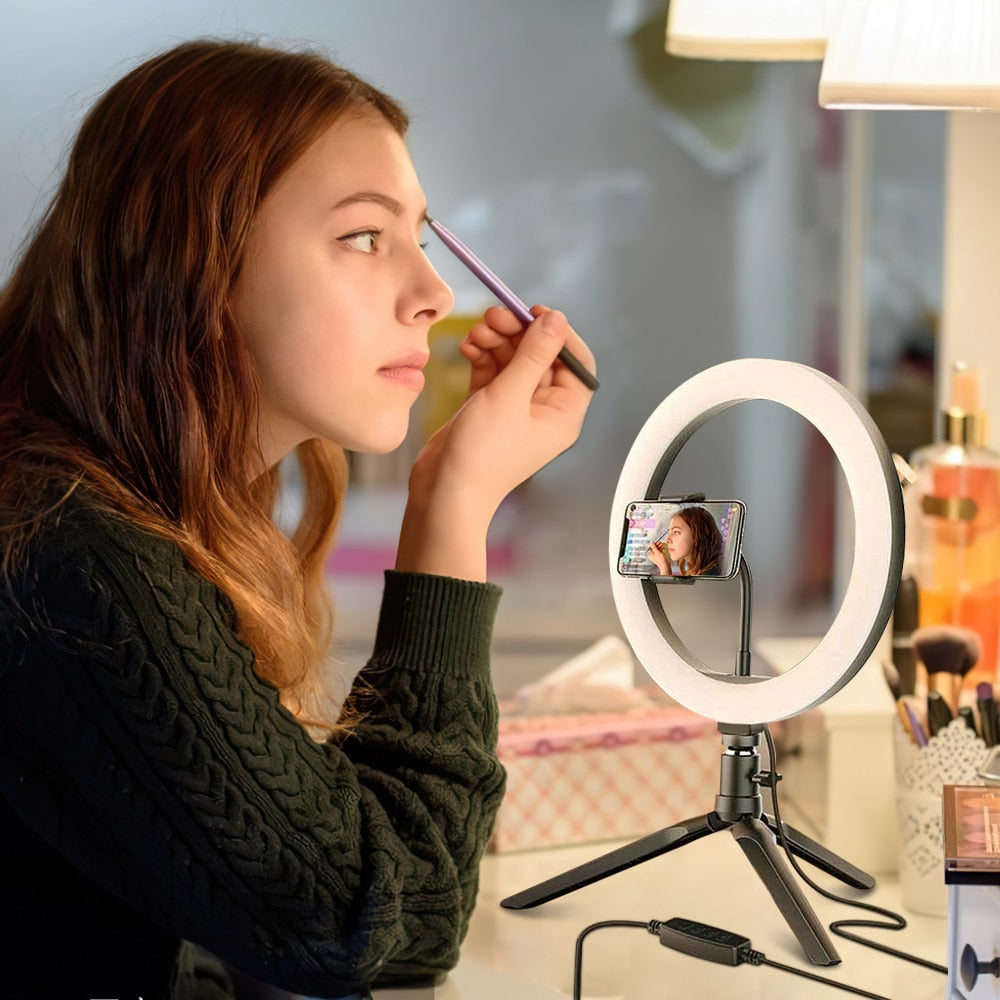 Influencer Halo Ring Light Kit - 10" LED, Desktop Stand And Phone Holder - Yakudatsu