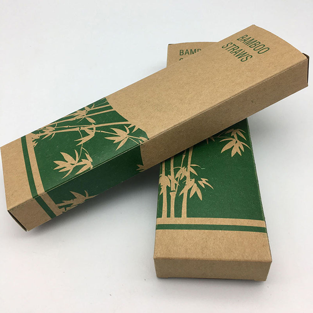 10Pcs/Set Japanese Bamboo Reusable Drinking Straws With Case - Yakudatsu