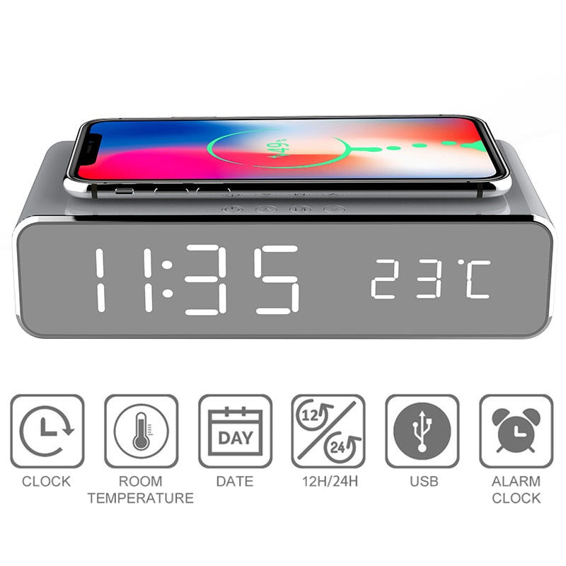 Premium Wireless Charging Alarm Clock
