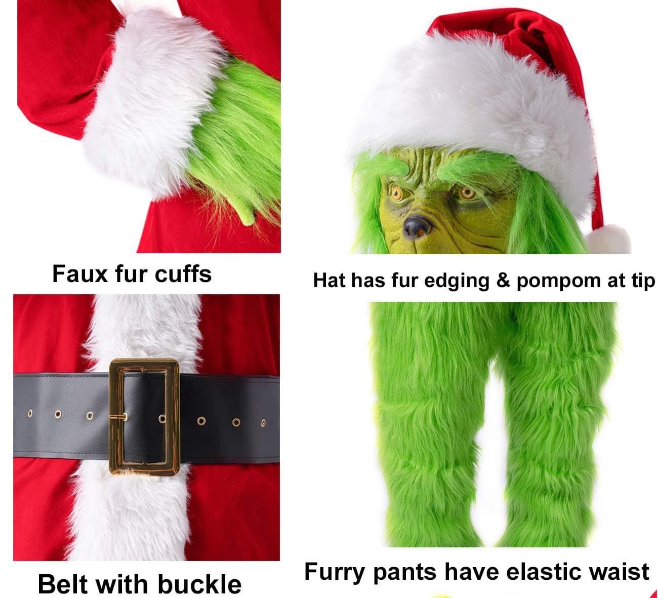 The Grinch Adult Santa Costume Outfit For Christmas