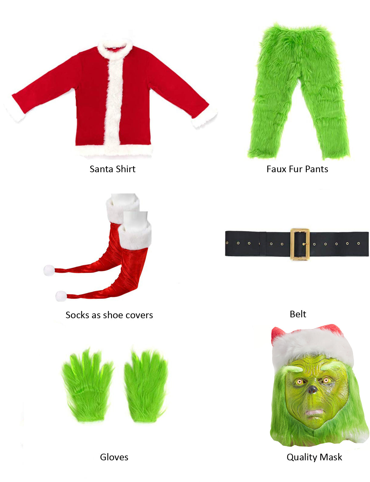 The Grinch Adult Santa Costume Outfit For Christmas