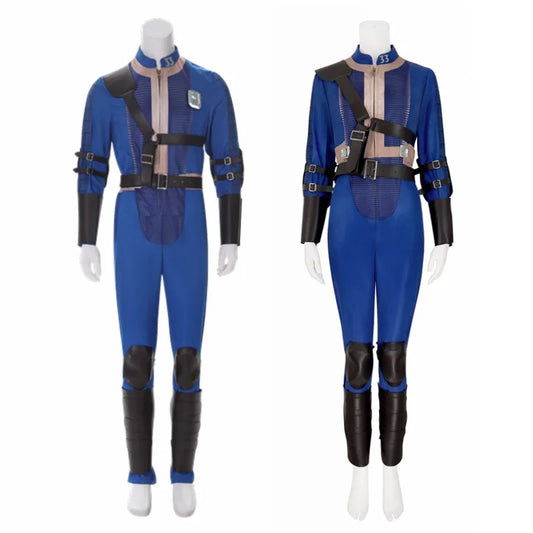 Lucy Vault 33 Jumpsuit Blue Fallout Couples Cosplay Costume