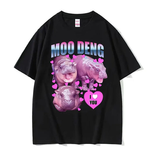 Moo Deng I Love You Pygmy Hippo T Shirt