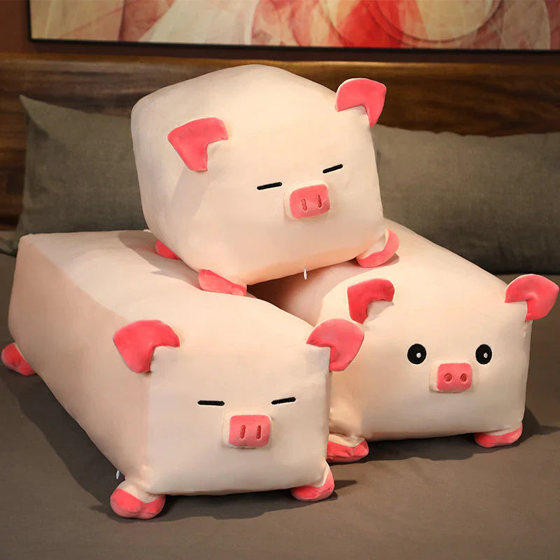 Rectangle Blocky Minecraft-Shaped Kawaii Pig