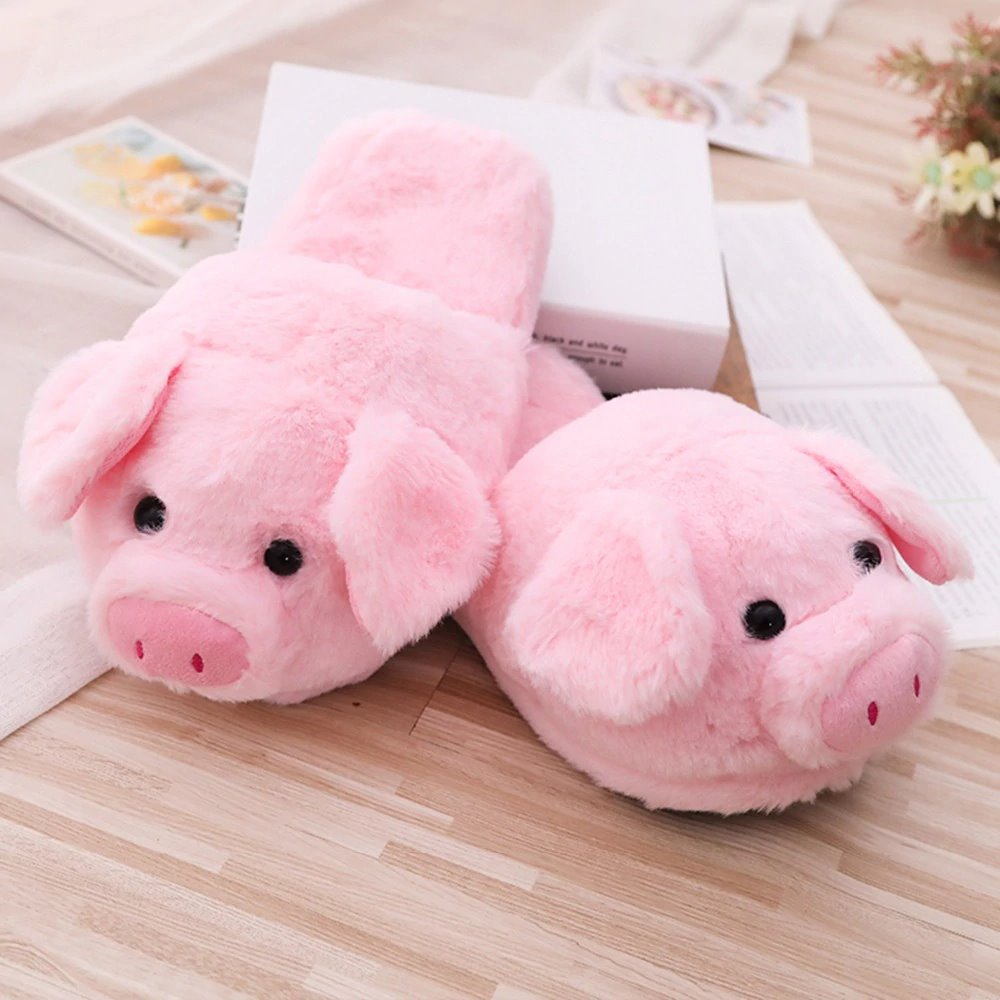 Pink Piggy Plush Slippers