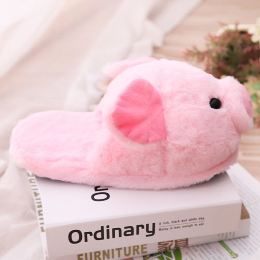 Pink Piggy Plush Slippers