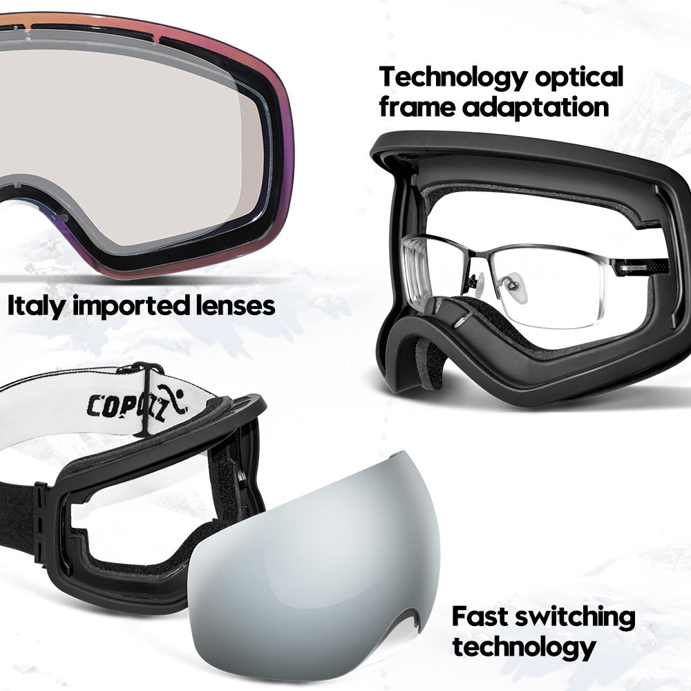 Italian Ski / Snowboard Goggles With Interchangeable Lens