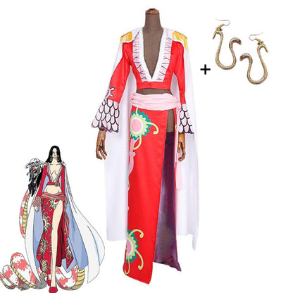 Halloween Pirate Empress Boa Hancock Cosplay Dress Set