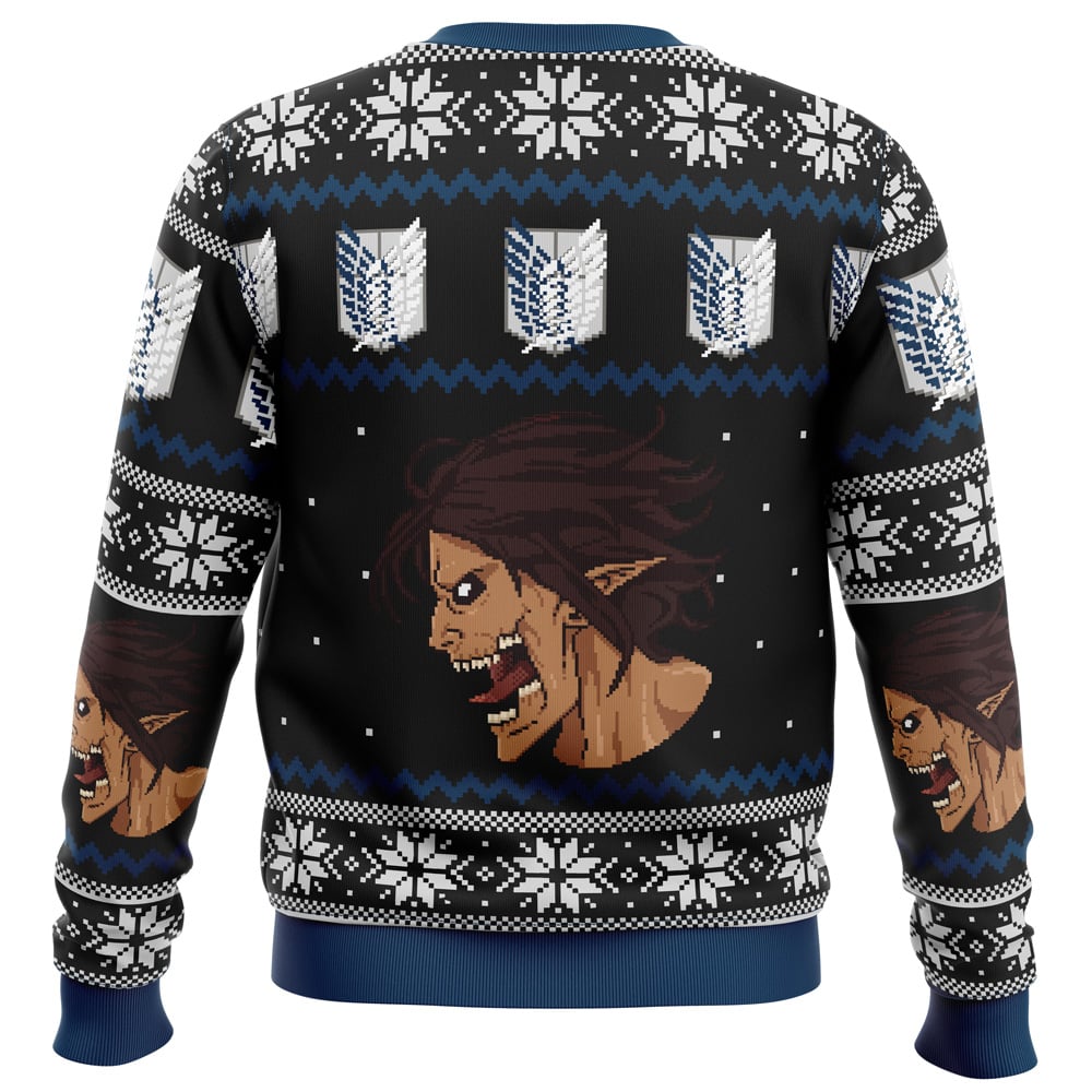 AOT Eren Titan Survey Corps Best Ugly Xmas Sweater