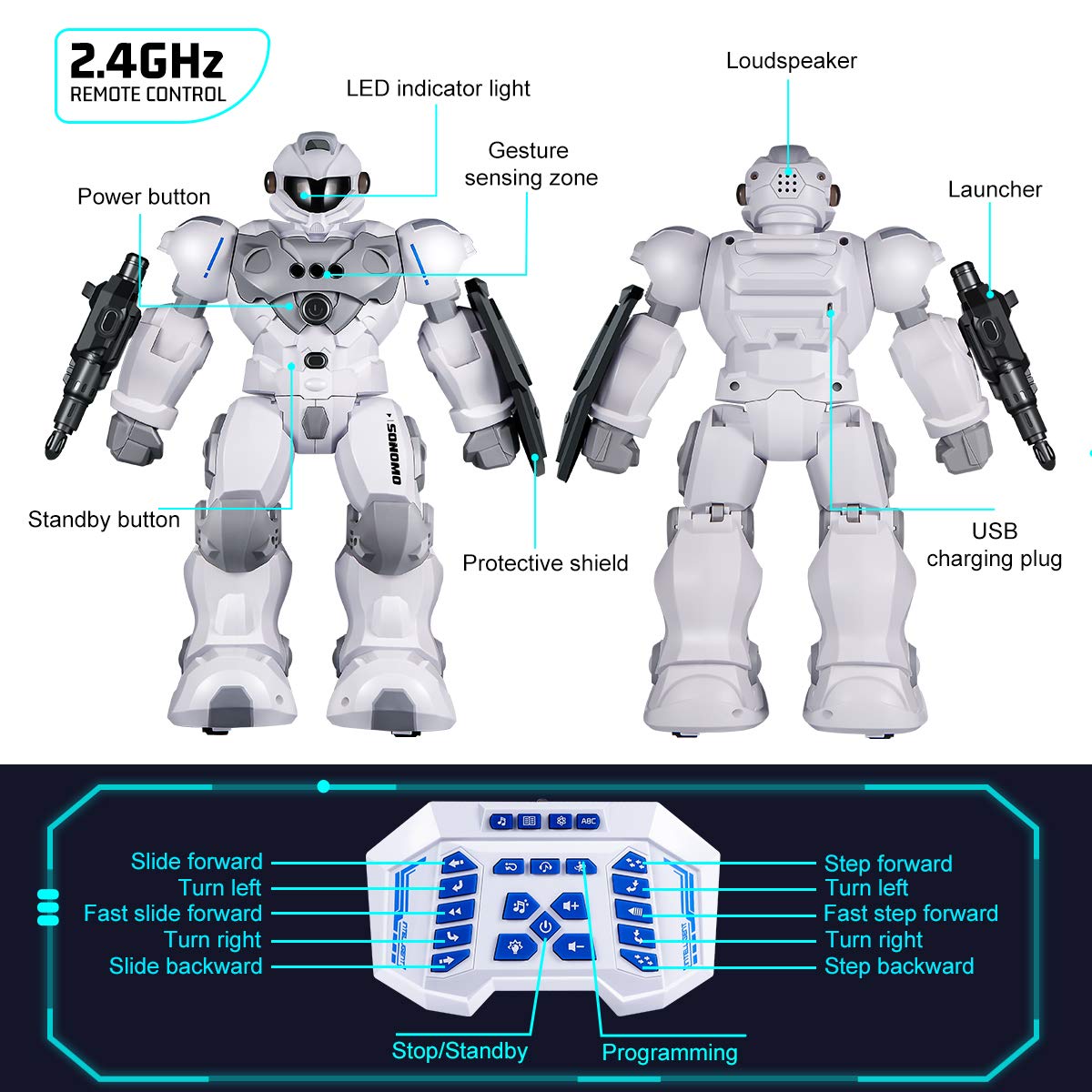 Kids Intelligent Programmable RC Robot