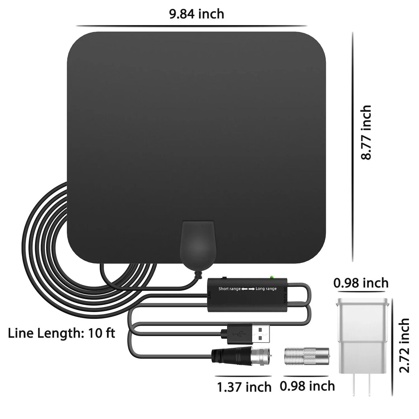 Amplified 300 Miles Indoor Digital HDTV Antenna