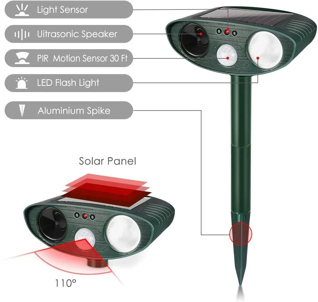 Ultrasonic Solar Powered Deer Repeller Deterrent