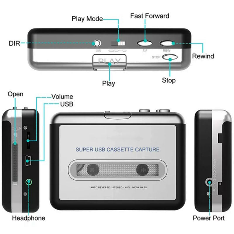 Portable Cassette Tape to USB Converter