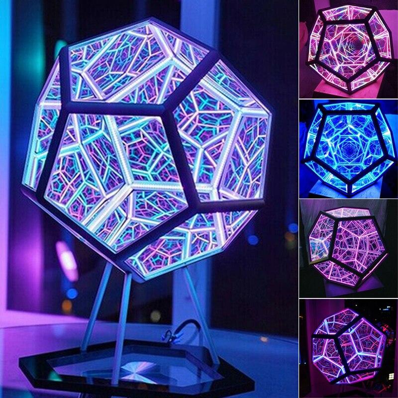 Infinite Trippy Dodecahedron Lamp
