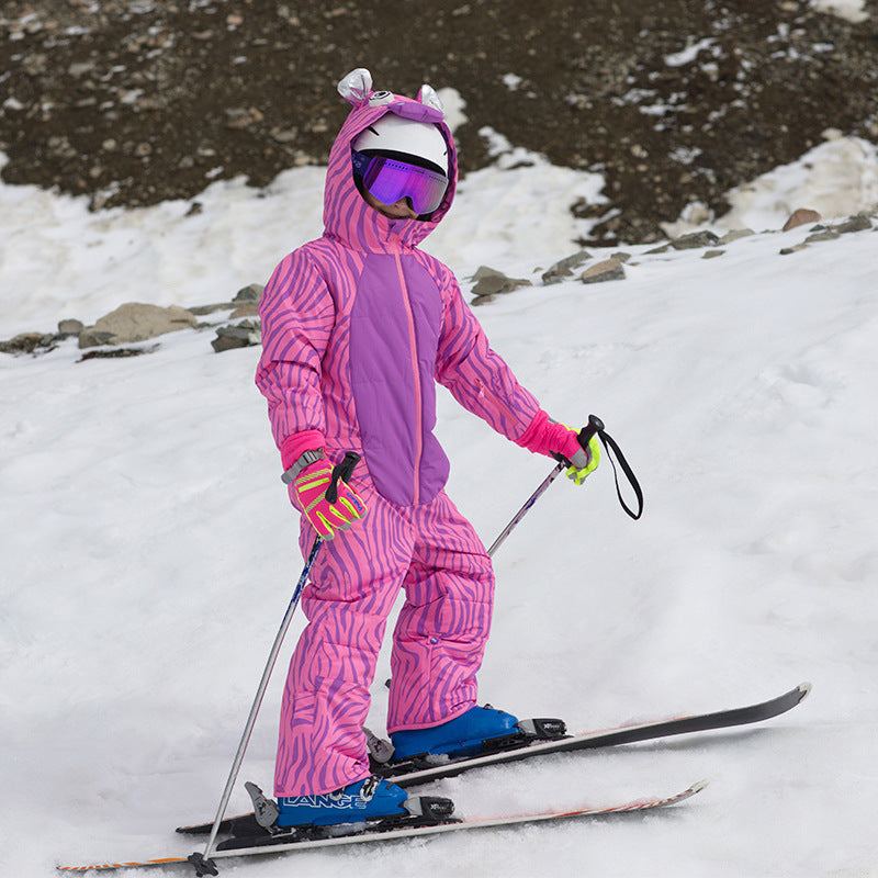 Children's Animal Waterproof One-Piece Snowsuit