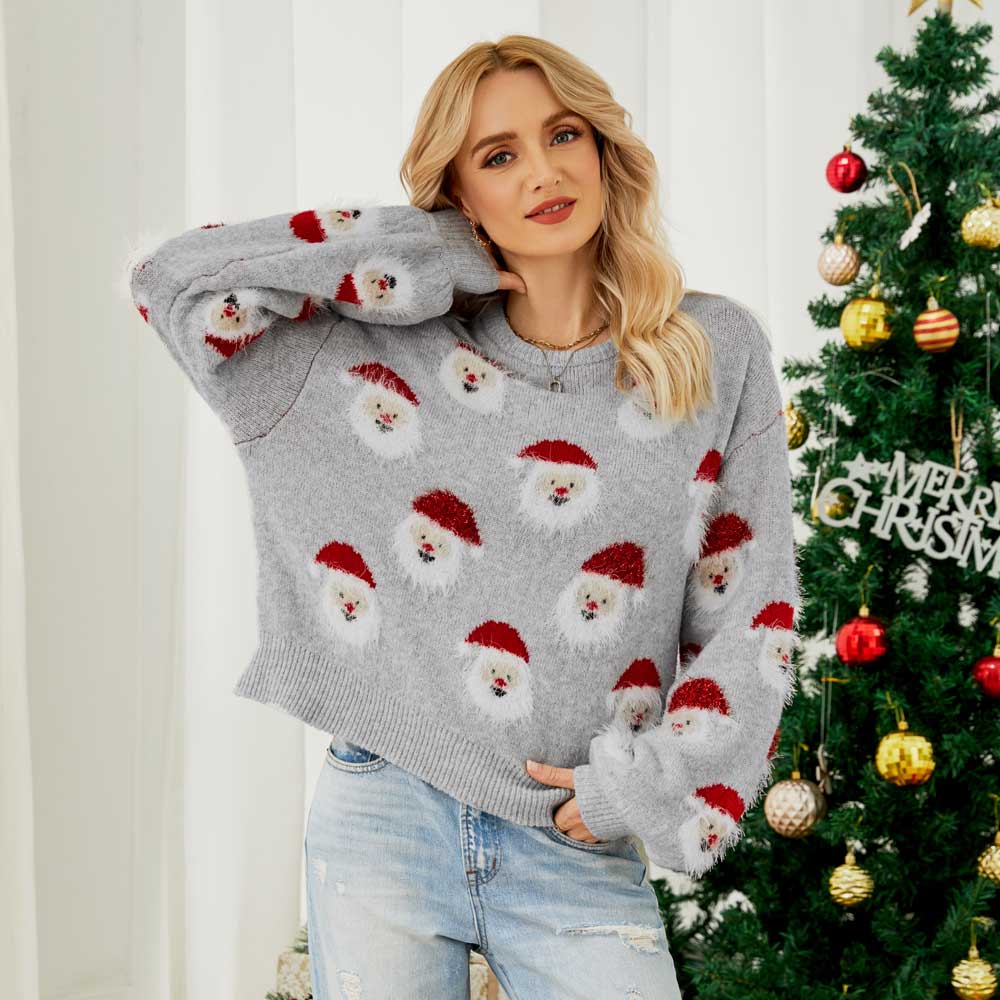 Women's Tacky Santa Claus Christmas Sweater
