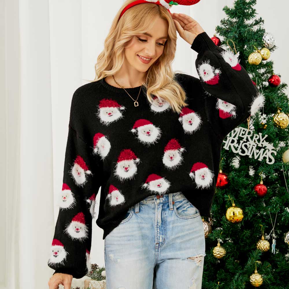 Women's Tacky Santa Claus Christmas Sweater