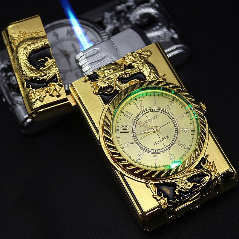 Luxurious Windproof Watch Gas Torch Lighter