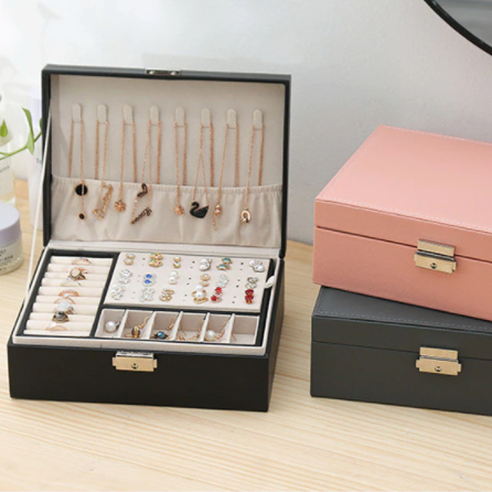 Multi-Compartment Leather Jewellery Box