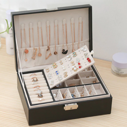 Multi-Compartment Leather Jewellery Box