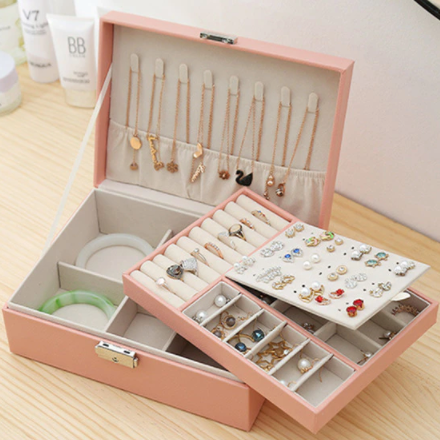 Multi-Compartment Leather Jewellery Box