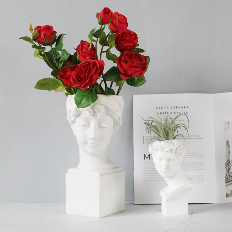 Roman Empire Head Bust Sculpture Planter