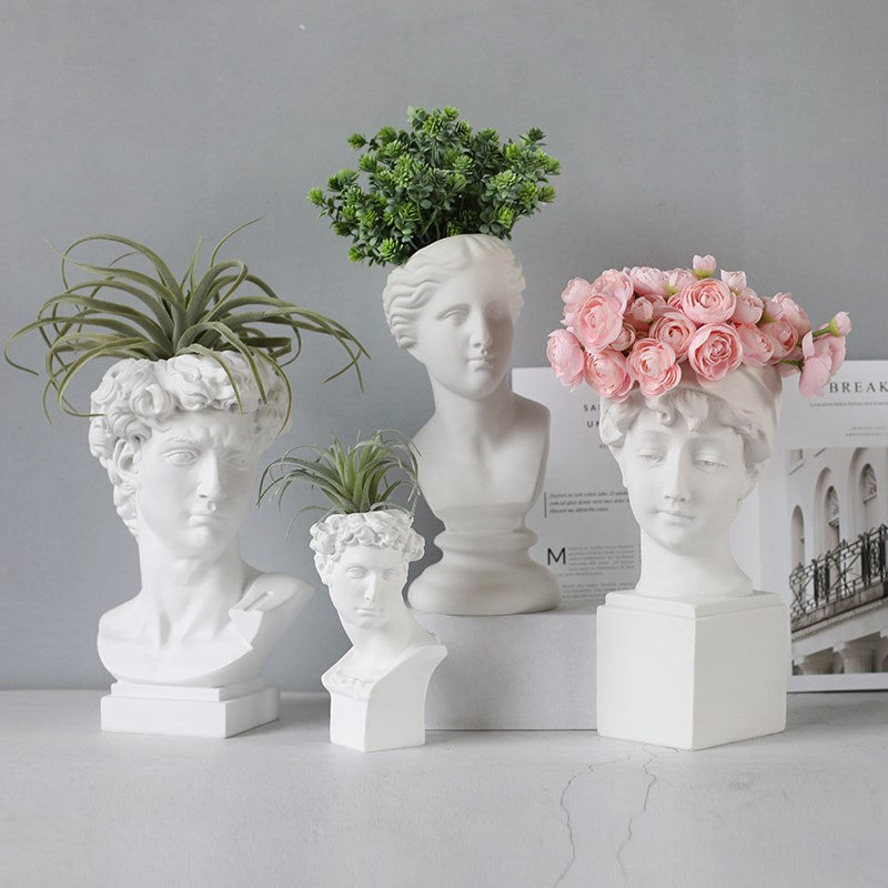 Roman Empire Head Bust Sculpture Planter