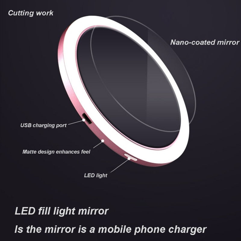 LED Makeup Mirror Wireless Charging - Yakudatsu