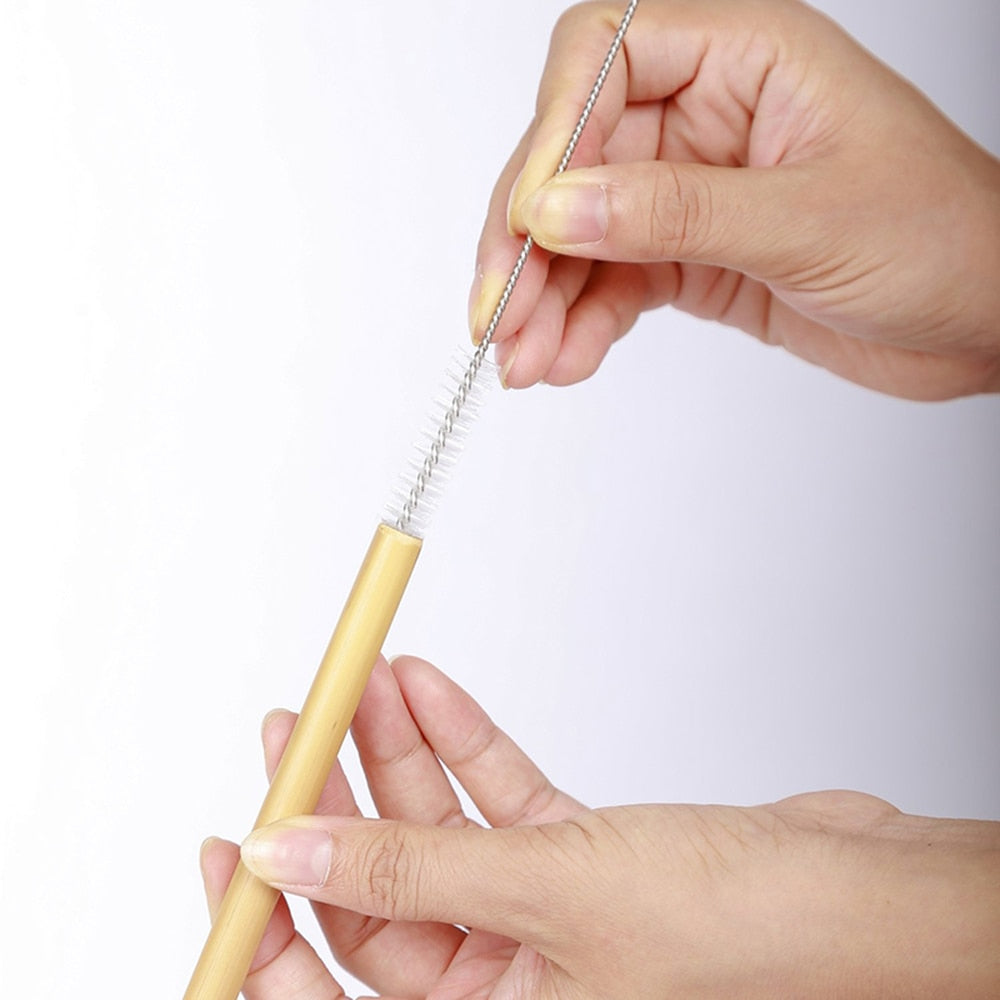 10Pcs/Set Japanese Bamboo Reusable Drinking Straws With Case - Yakudatsu