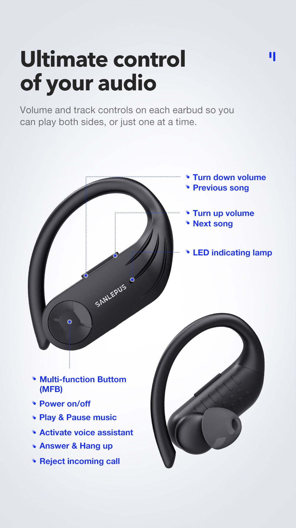 Wireless Noise Cancelling Earphones - Yakudatsu