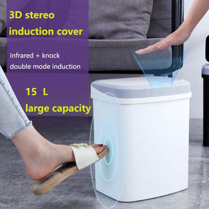 15L Automatic Motion Sensor Touchless Trash Can - Yakudatsu