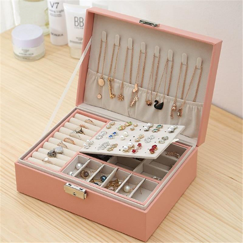 Multi-Compartment Leather Jewellery Box