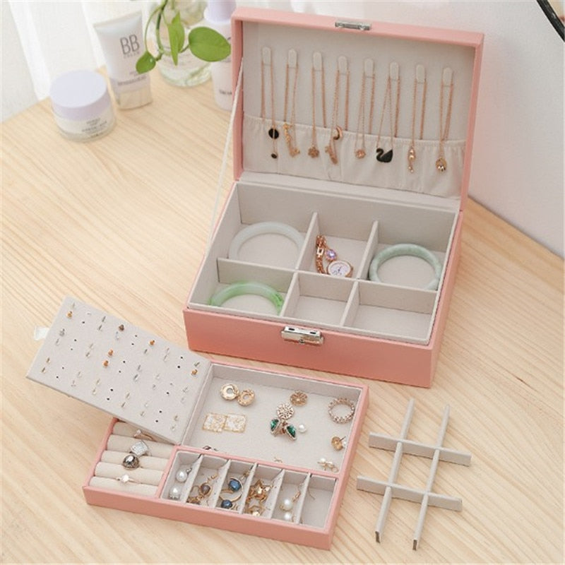 Multi-Compartment Leather Jewellery Box