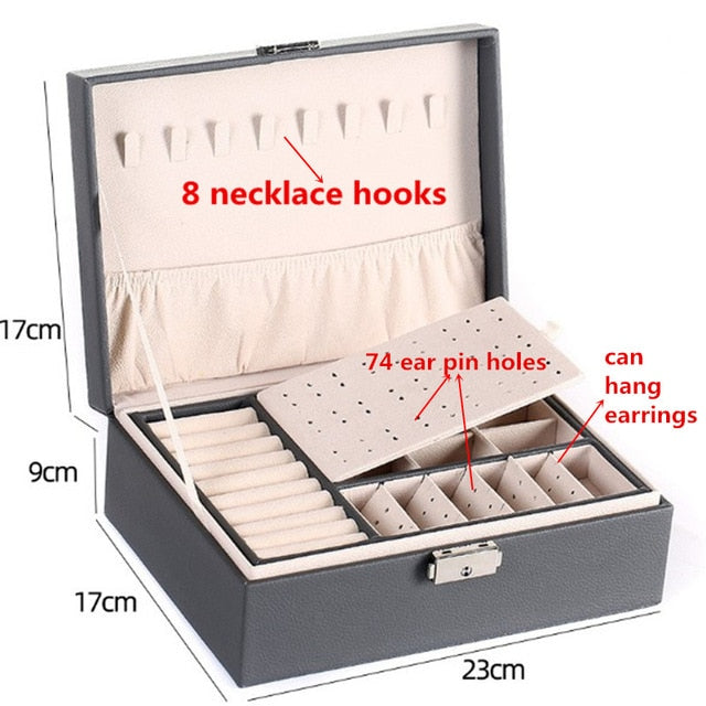 Multi-Compartment Leather Jewellery Box