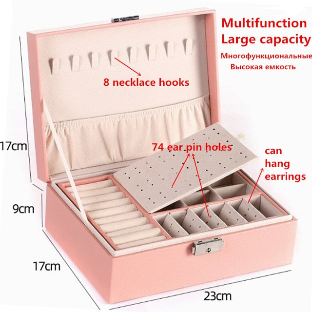 Multi-Compartment Leather Jewellery Box