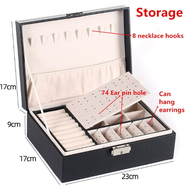 Multi-Compartment Leather Jewellery Box