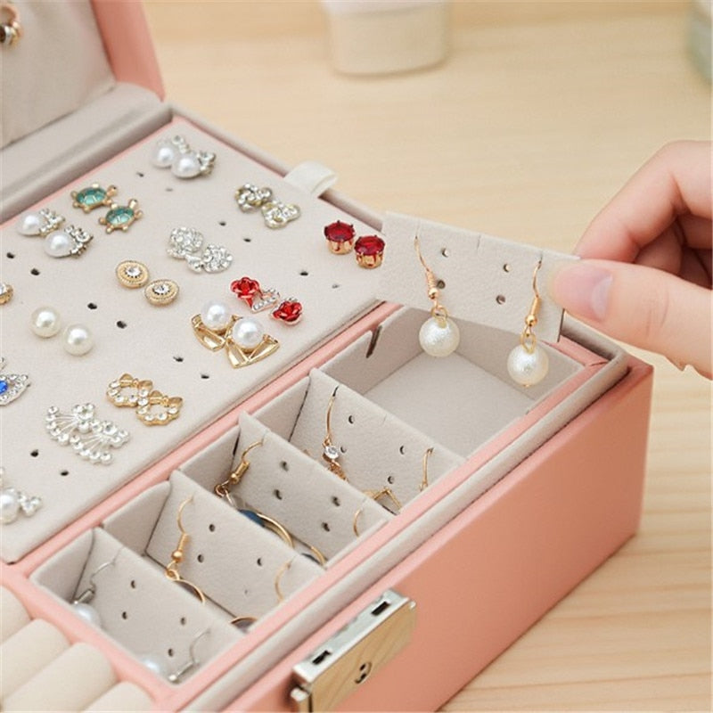 Multi-Compartment Leather Jewellery Box