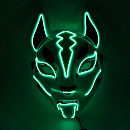 LED Japanese Fox Light Up Masquerade Halloween Party - Yakudatsu