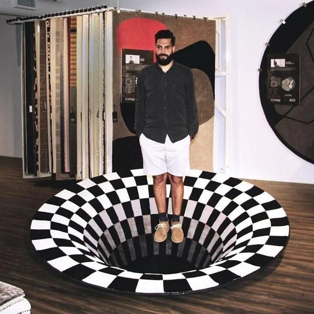 3D Optical Illusion Vortex Rug Carpet
