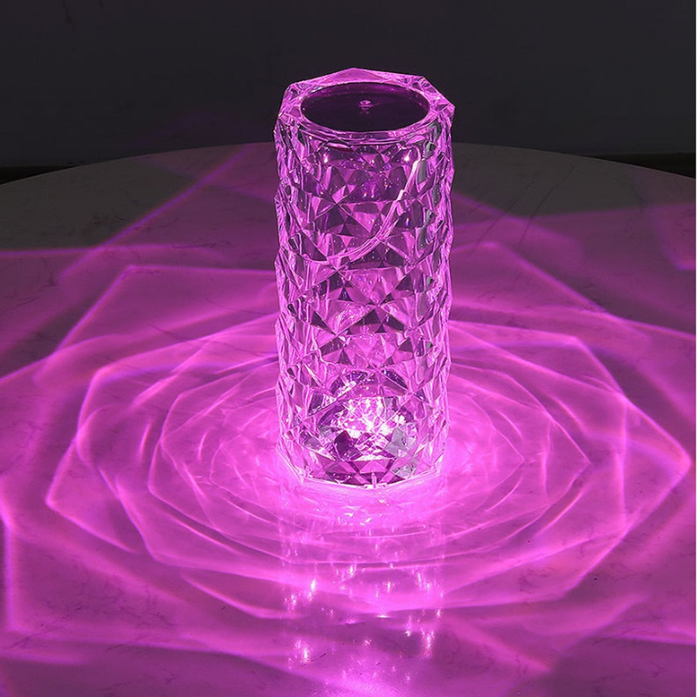 Multicolored LED Crystal Table Lamp